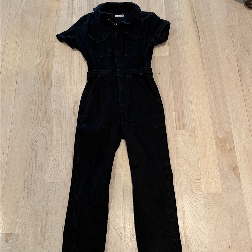 Good American Black Straight Leg Jumpsuit